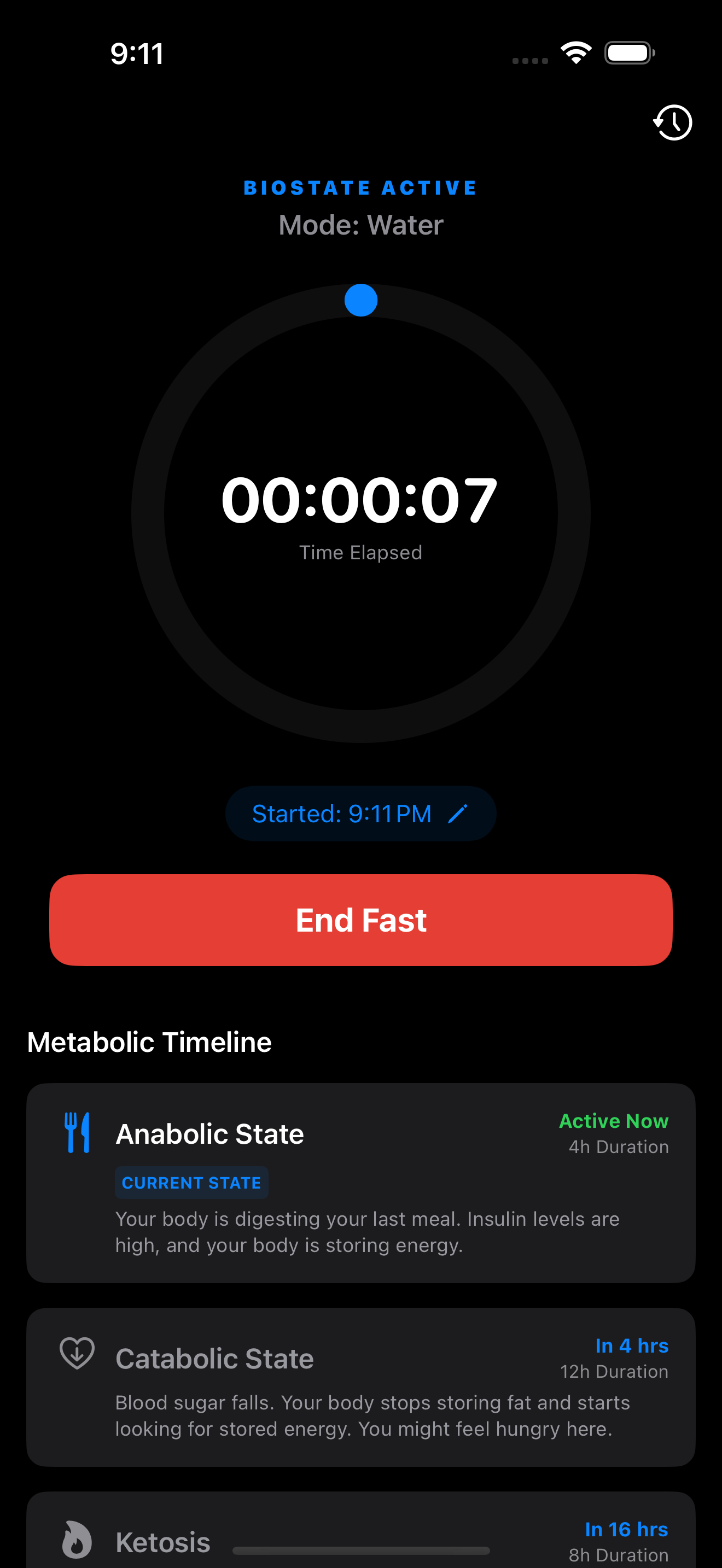 BioState active water fast timer