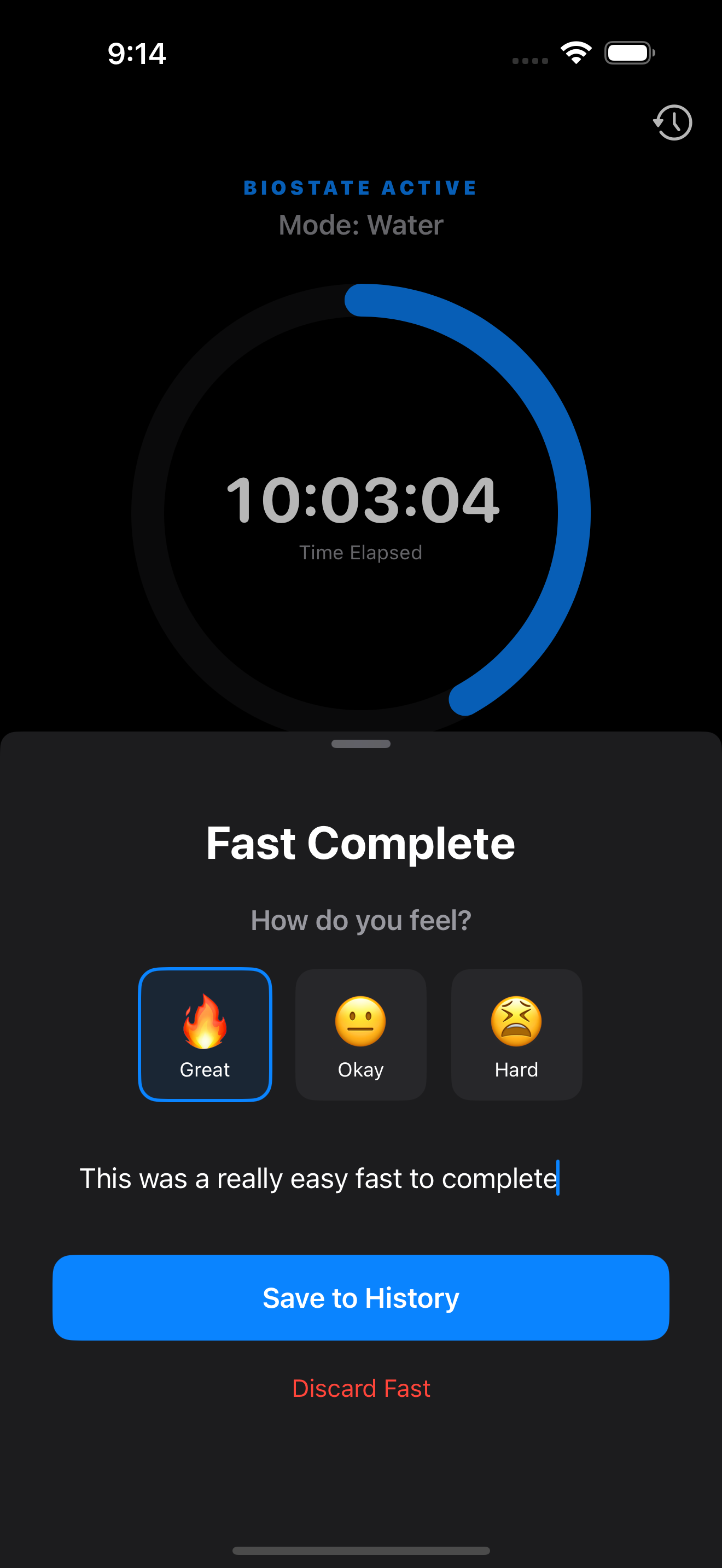 Fast Complete mood check-in sheet